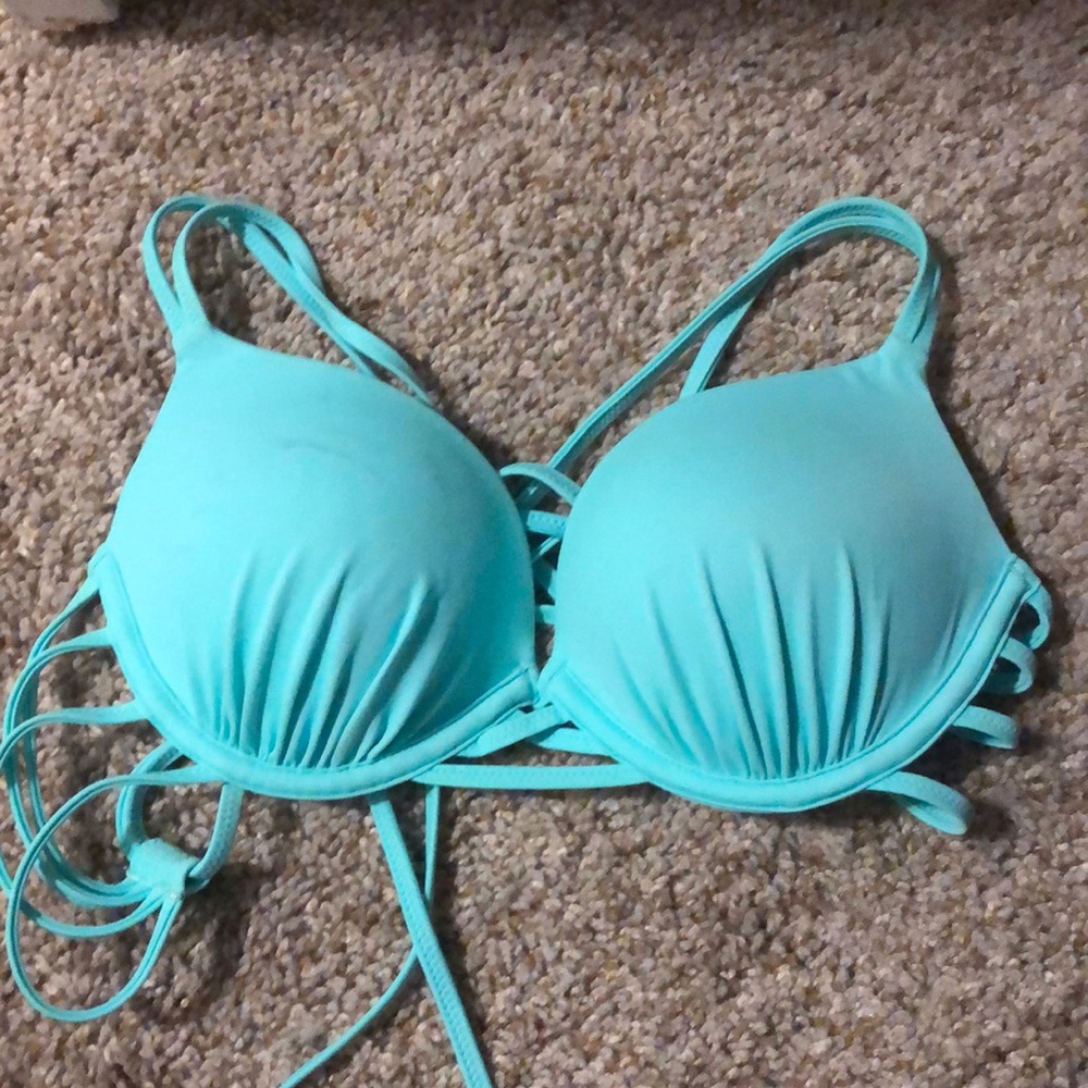 Blue bikini top